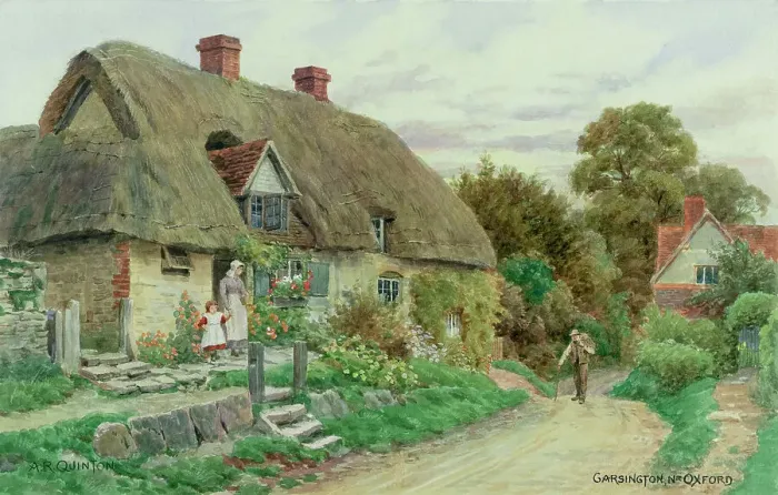 Framed Print : Thatched cottage at Garsington, Oxfordshire Framed Print : Thatched cottage at Garsington, Oxfordshire