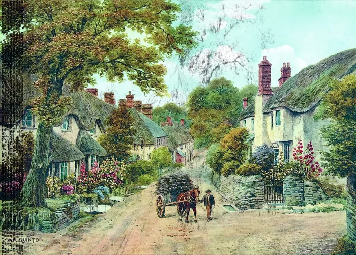 Framed Print : Thatched cottages at Thurlestone, South Devon Framed Print : Thatched cottages at Thurlestone, South Devon