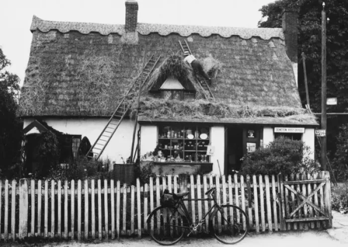 Framed Print : Thatching a Post Office Framed Print : Thatching a Post Office