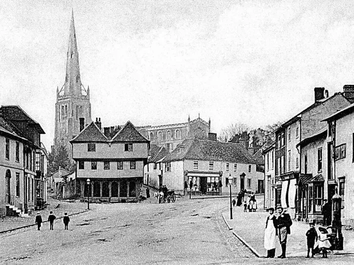 Framed Print : Thaxted Town Street early 1900s Framed Print : Thaxted Town Street early 1900s