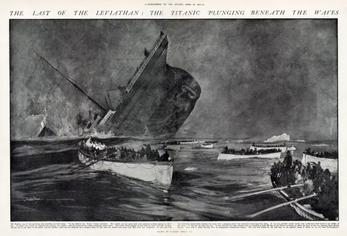 Framed Print : The last of the Leviathan: the Titanic plunging beneath the waves Framed Print : The last of the Leviathan: the Titanic plunging beneath the waves