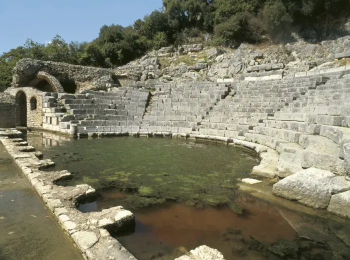 Framed Print : Theatre of Butrinti. 3rd BC. ALBANIA. SARANDˮ Framed Print : Theatre of Butrinti. 3rd BC. ALBANIA. SARANDˮ