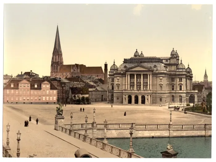 Framed Print : The theatre and cathedral, Schwerin, Mecklenburg-Schwerin, G Framed Print : The theatre and cathedral, Schwerin, Mecklenburg-Schwerin, G