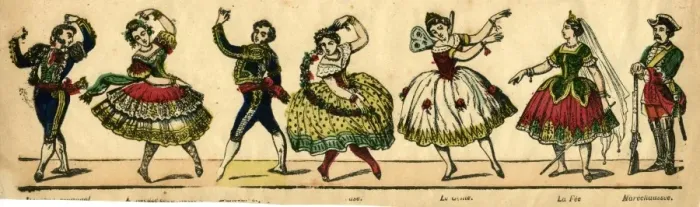 Framed Print : Theatre Characters - Dancers Framed Print : Theatre Characters - Dancers