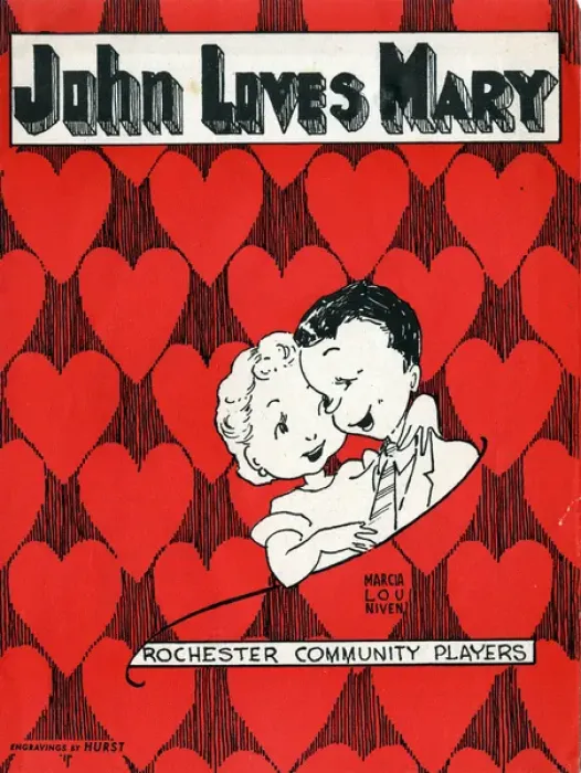 Framed Print : Theatre poster, John Loves Mary Framed Print : Theatre poster, John Loves Mary
