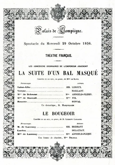 Framed Print : Theatre programme, Compiegne Palace Framed Print : Theatre programme, Compiegne Palace