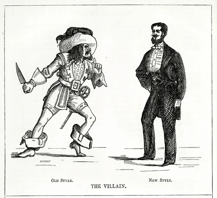 Framed Print : Theatre Villains, Old Style and New Style Framed Print : Theatre Villains, Old Style and New Style