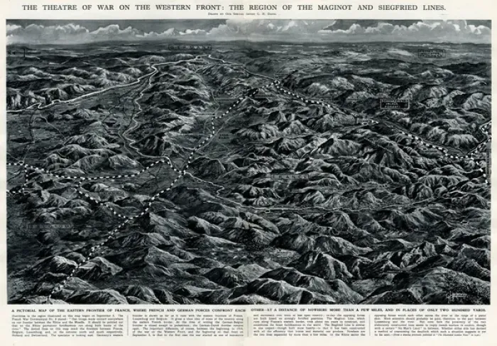 Framed Print : Theatre of war on Western Front by G. H. Davis Framed Print : Theatre of war on Western Front by G. H. Davis