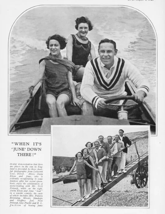 Framed Print : Theatrical stars June and Antia Elson on holiday Framed Print : Theatrical stars June and Antia Elson on holiday