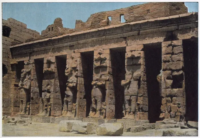 Framed Print : Thebes: First Court of the Temple. Date: circa 1890 Framed Print : Thebes: First Court of the Temple. Date: circa 1890