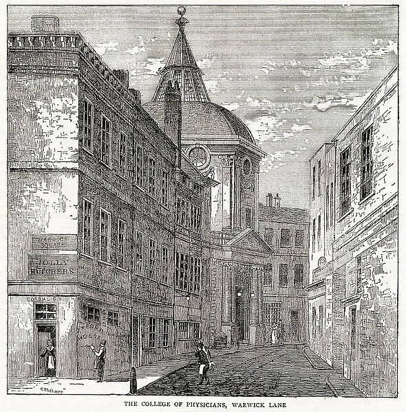 TheCollege of Physicians, Warwick Lane, London. Date: 1868