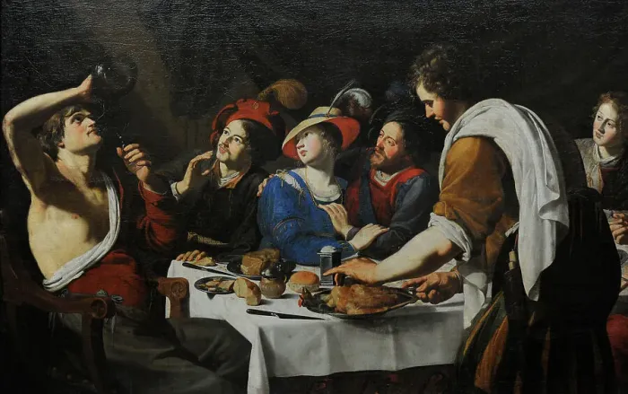 Framed Print : Theodoor Rombouts. Flemish painter. Banquet Scene Framed Print : Theodoor Rombouts. Flemish painter. Banquet Scene