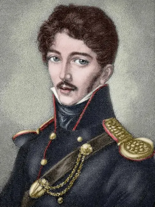 Framed Print : Theodor Korner (1791-1813). Engraving. Colored Framed Print : Theodor Korner (1791-1813). Engraving. Colored