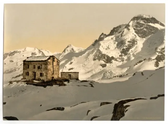 Framed Print : Theodulpass, with Club Cottage, Valais, Alps of, Switzerland Framed Print : Theodulpass, with Club Cottage, Valais, Alps of, Switzerland