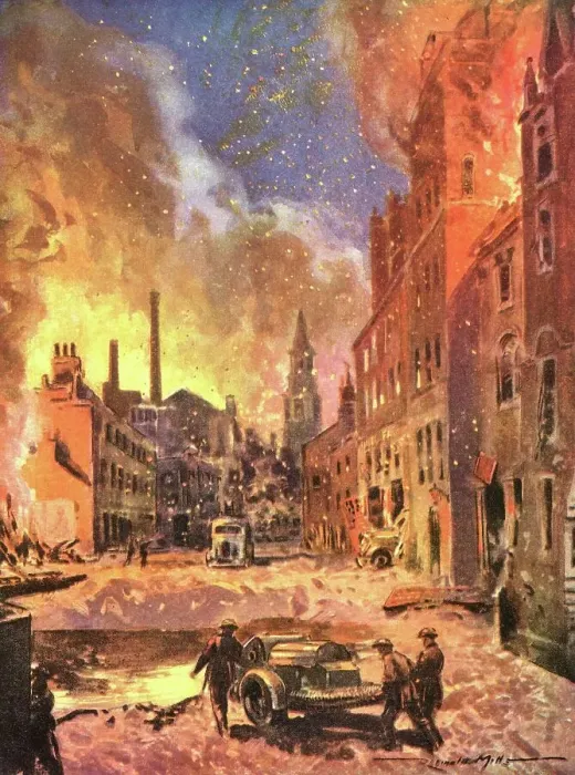 Framed Print : Theres a vast crater across road following WWII air raid Framed Print : Theres a vast crater across road following WWII air raid