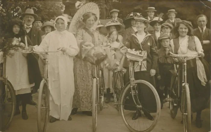 Framed Print : Thespian Group with Bicycles Framed Print : Thespian Group with Bicycles