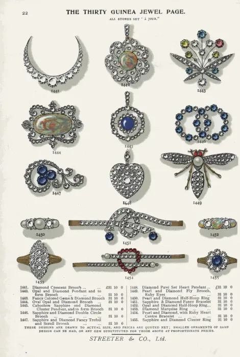 Framed Print : Thirty guinea jewels: brooch, pendant, rin, and bracelet Framed Print : Thirty guinea jewels: brooch, pendant, rin, and bracelet