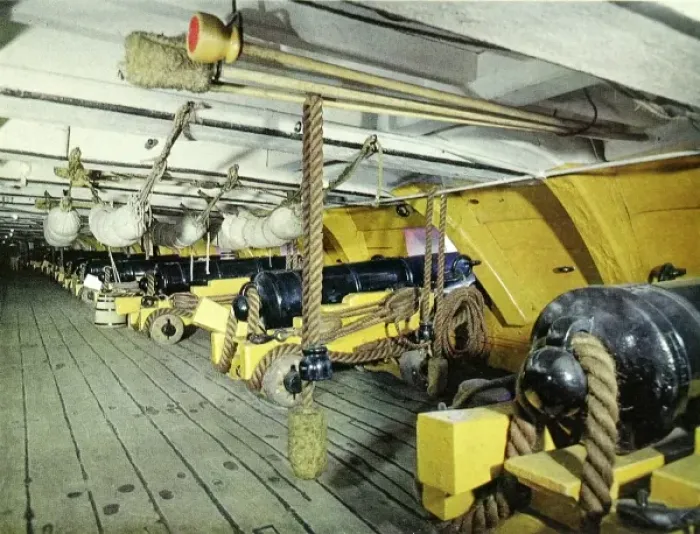 Framed Print : Thirty-two pounders on the lower deck of H. M. S. Victory Framed Print : Thirty-two pounders on the lower deck of H. M. S. Victory