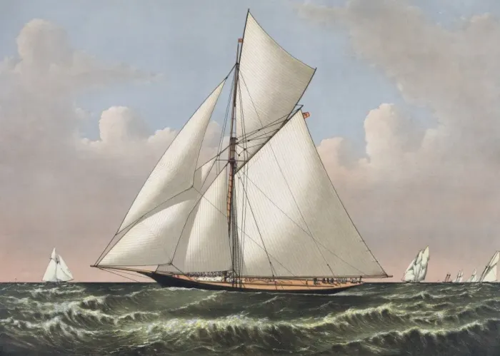 Framed Print : Thistle: cutter yacht, designed by G. L. Watson. built by D. W Framed Print : Thistle: cutter yacht, designed by G. L. Watson. built by D. W