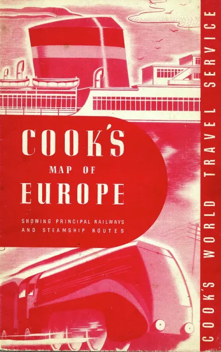 Framed Print : Thomas Cook's Map of Europe 1955 Framed Print : Thomas Cook's Map of Europe 1955
