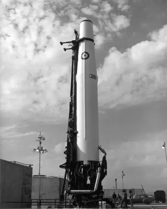 Framed Print : A Thor IRBM of the RAF during pre-launch checkouts Framed Print : A Thor IRBM of the RAF during pre-launch checkouts