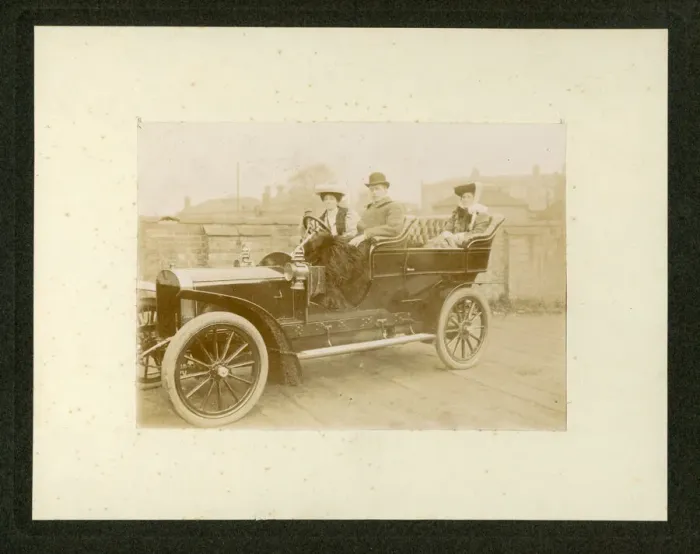 Framed Print : Thornycroft touring car with three passengers Framed Print : Thornycroft touring car with three passengers