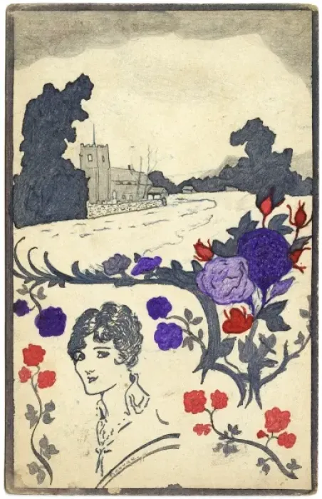 Framed Print : Thoughts of home, WWI postcard drawn by George Ranstead Framed Print : Thoughts of home, WWI postcard drawn by George Ranstead
