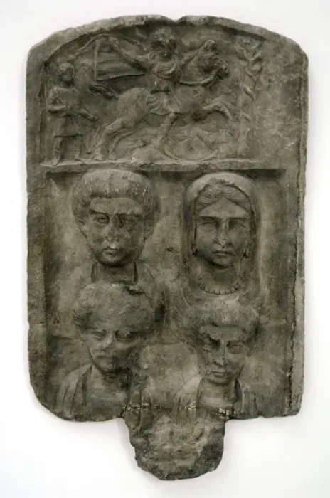 Framed Print : Thracian culture. Marble funerary relief. Family Framed Print : Thracian culture. Marble funerary relief. Family