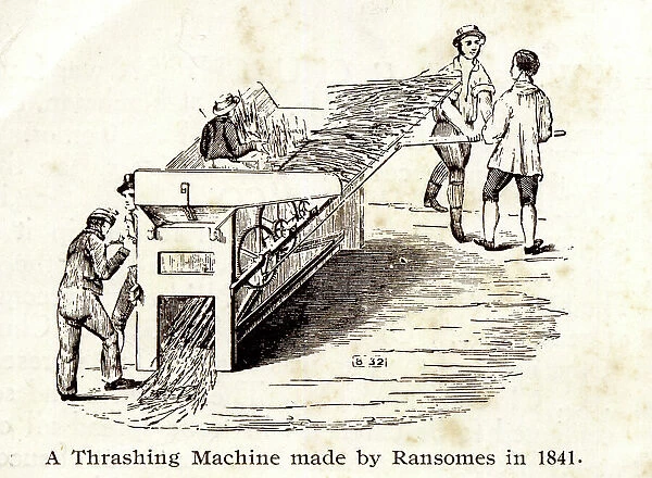 Thrashing machine made by Ransomes of Ipswich
