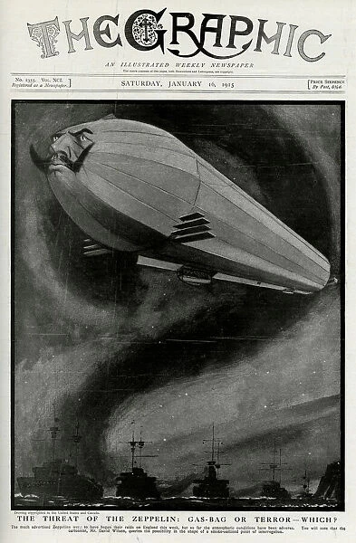 Threat of Zeppelin gas-bag or terror - which? 1915
