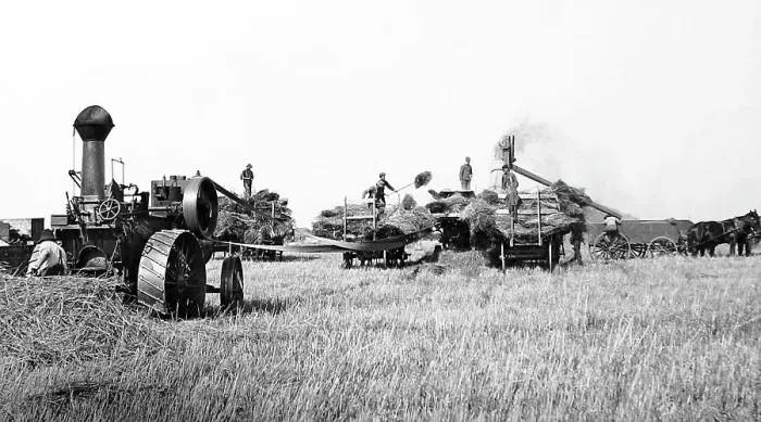 Framed Print : Threshing on the Prairies, Canada Framed Print : Threshing on the Prairies, Canada
