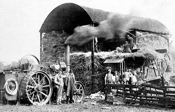 Threshing with a traction engine