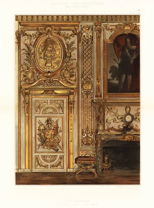 Framed Print : Throne room in the Palace of Fontainebleau, 17th century Framed Print : Throne room in the Palace of Fontainebleau, 17th century