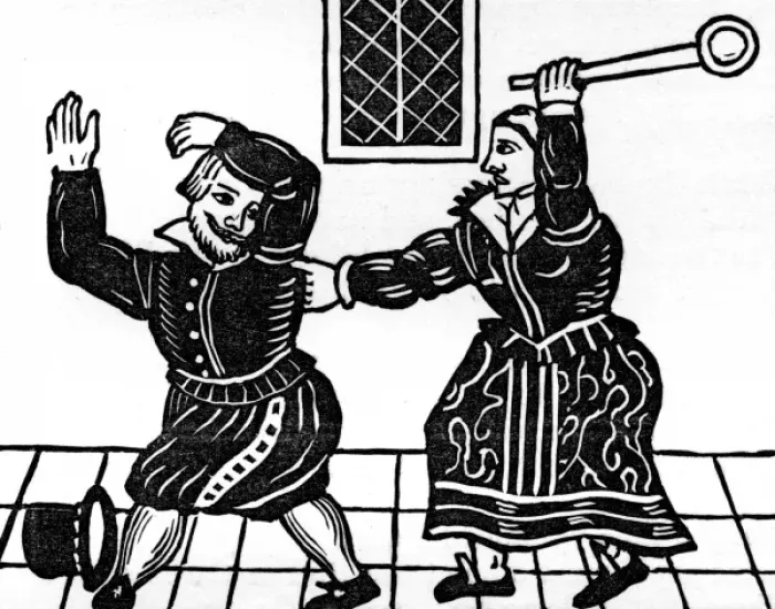 Framed Print : She Thumps Him Framed Print : She Thumps Him