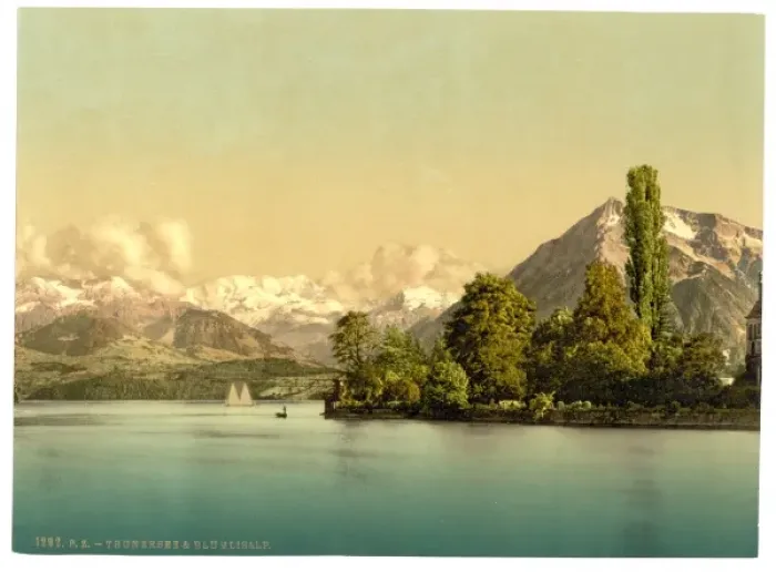 Framed Print : Thun, Lake of, Blumlisalp and the Niesen, Bernese Oberland Framed Print : Thun, Lake of, Blumlisalp and the Niesen, Bernese Oberland