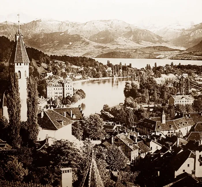 Framed Print : Thun and Lake Thun, Switzerland Framed Print : Thun and Lake Thun, Switzerland