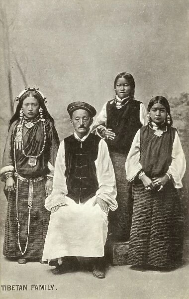 Tibetan Family in traditional costume