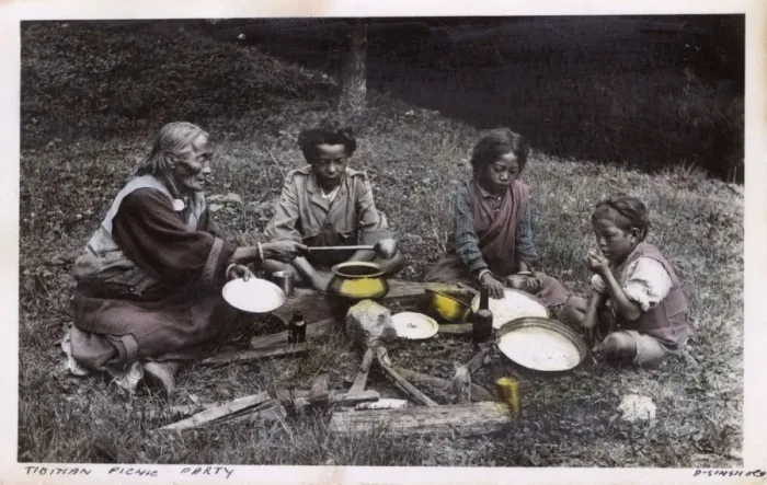Framed Print : Tibetan Picnic Party Framed Print : Tibetan Picnic Party