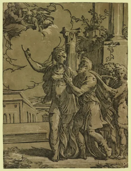 Framed Print : The Tiburtine sibyl and the Emperor Augustus Framed Print : The Tiburtine sibyl and the Emperor Augustus