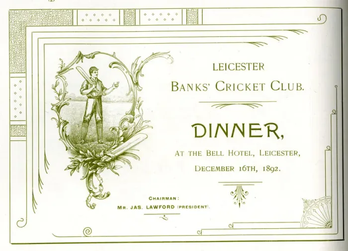 Framed Print : Ticket, Banks Cricket Club Dinner, Bell Hotel, Leicester Framed Print : Ticket, Banks Cricket Club Dinner, Bell Hotel, Leicester