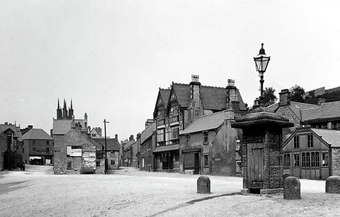 Framed Print : Tideswell Fountain Square early 1900s Framed Print : Tideswell Fountain Square early 1900s