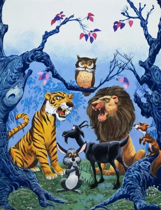 Framed Print : Tiger, Lion and other animals Framed Print : Tiger, Lion and other animals