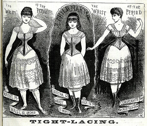 Tight-Lacing Corsets Date: 1888 For sale as Framed Prints, Photos, Wall Art  and Photo Gifts