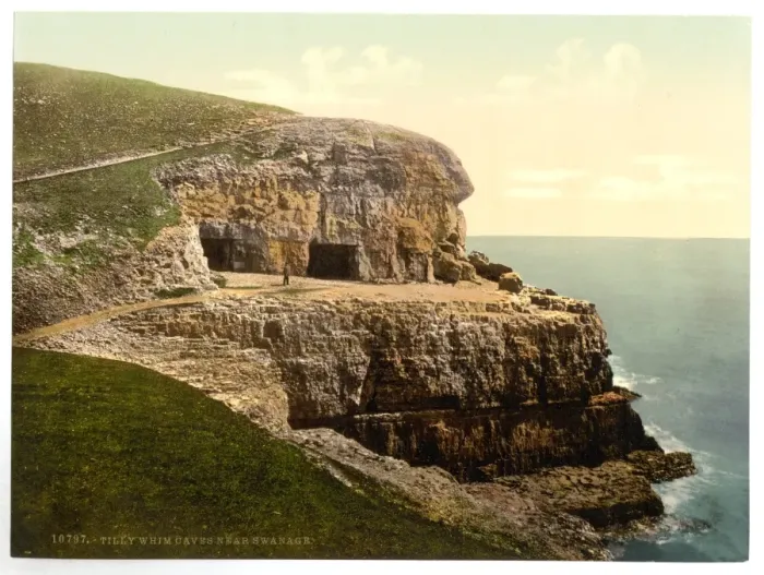 Framed Print : Tilly Whim Caves, Swanage, England