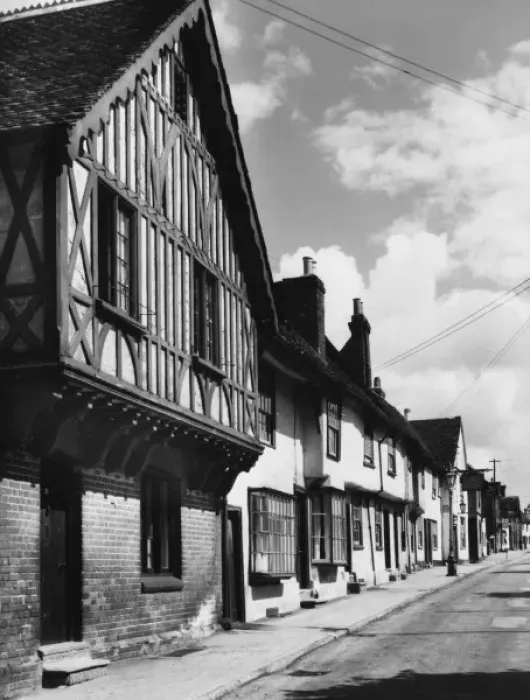 Framed Print : Timbered Houses Framed Print : Timbered Houses