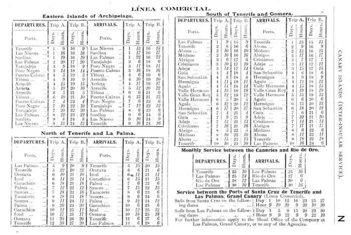 Framed Print : Timetable, inter-island service, Canary Islands Framed Print : Timetable, inter-island service, Canary Islands