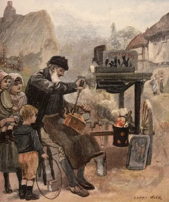 Framed Print : Tinker Mends Pot 1894 Framed Print : Tinker Mends Pot 1894