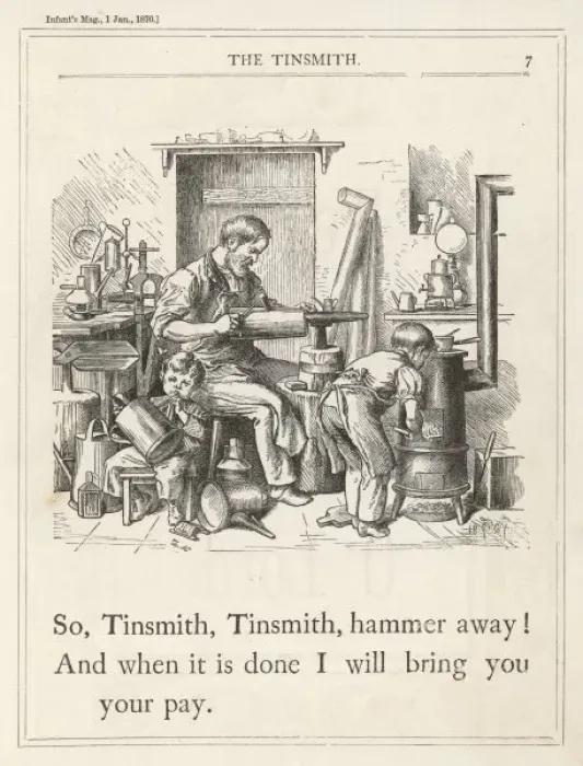 Framed Print : Tinsmith in Workshop Framed Print : Tinsmith in Workshop