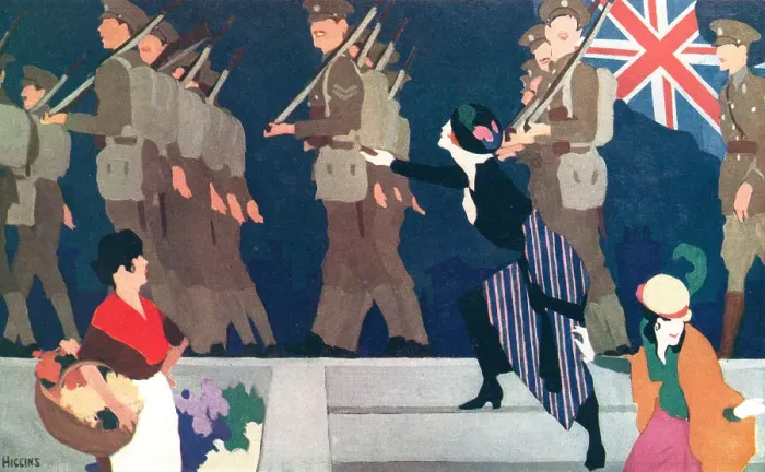 Framed Print : Tipperary. A poster design showing a band of marching soldiers in uniform Framed Print : Tipperary. A poster design showing a band of marching soldiers in uniform