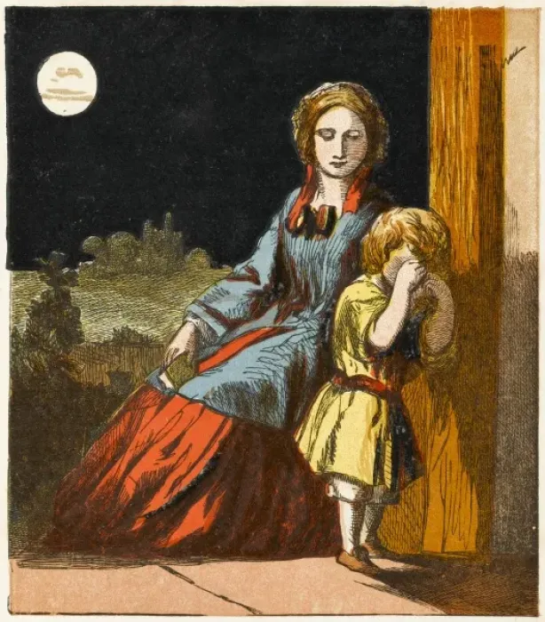 Framed Print : Tired Boy & Mother, 1867 Framed Print : Tired Boy & Mother, 1867